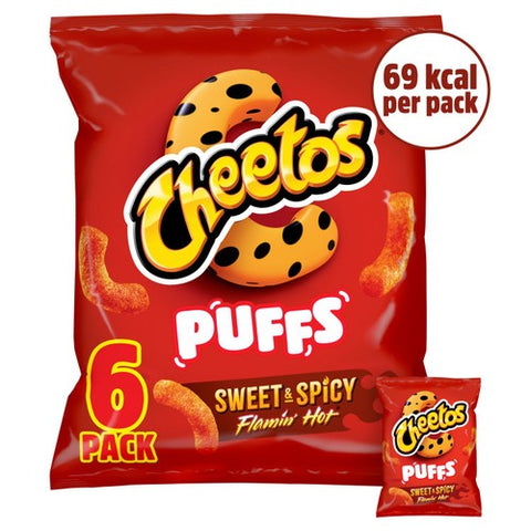 Cheetos Puffs Flamin' Hot Multipack Snacks 6 x 13g (Pack of 6)