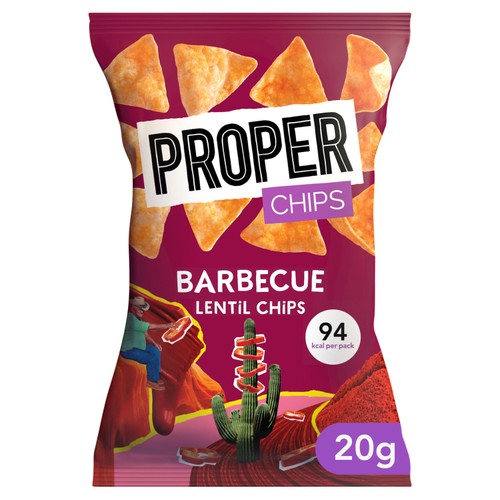 Properchips Barbecue Lentil Chips 20g (Pack of 6)
