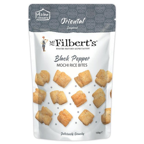 Mr Filbert's Oriental Black Pepper Mochi Rice Crackers 150g (Pack of 3)