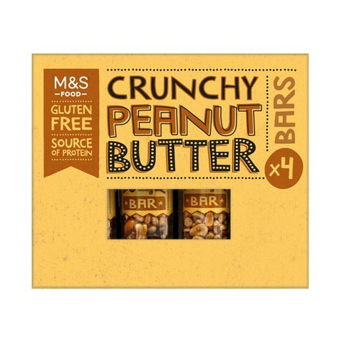 M&S Crunchy Peanut Butter Bars 4 x 40g (Pack of 3)