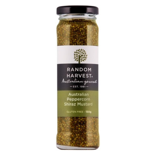 Random Harvest Peppercorn Shiraz Mustard 150g (Pack of 2)