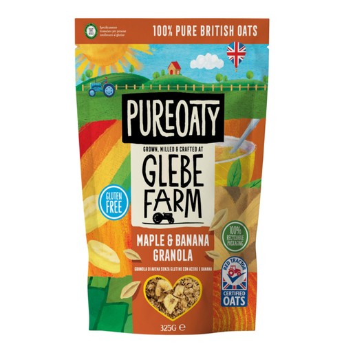 Pure Oaty Glebe Farm Gluten Free Maple & Banana Oat Granola 325g (Pack of 3)