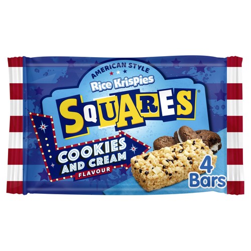 Kellogg's Rice Krispie Squares Cookies & Cream 4 x 34g (Pack of 3)