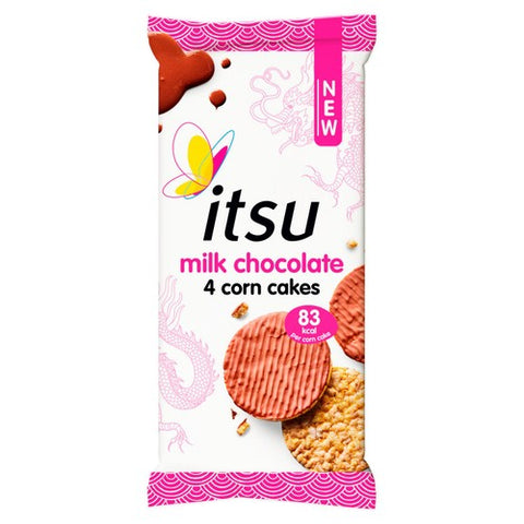 itsu Milk Chocolate Corn Cakes 4 x 17g (Pack of 3)