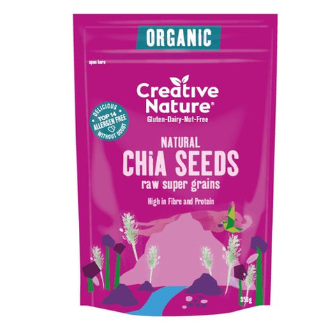 Creative Nature Organic Natural Chia Seeds 350g (Pack of 3)