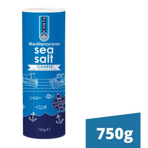 Costa Coarse Crystal Sea Salt 750g (Pack of 2)