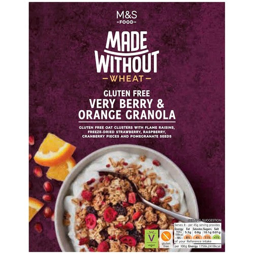 M&S Made Without Very Berry & Orange Granola 360g (Pack of 3)