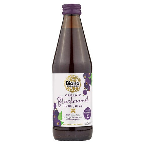 Biona Organic Blackcurrant Pure Juice 330ml (Pack of 2)