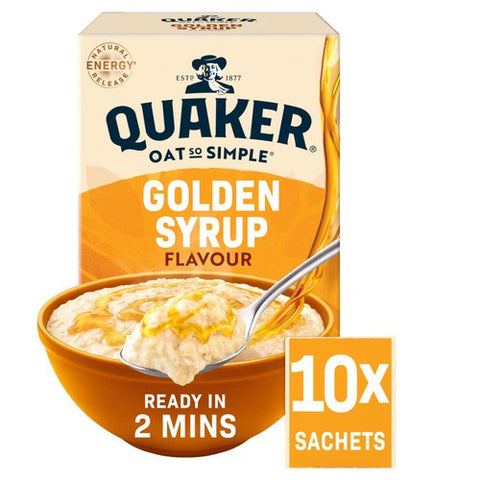 Quaker Oat So Simple Golden Syrup Porridge Sachets Cereal 10 x 36g (Pack of 3)