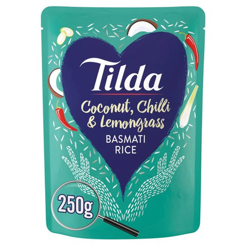 Tilda Microwave Coconut Chilli & Lemongrass Basmati Rice 250g (Pack of 2)