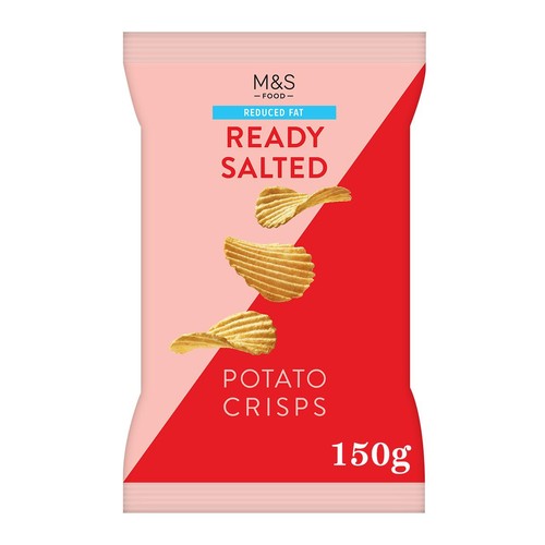 M&S Reduced Fat Ready Salted Crisps 150g (Pack of 3)
