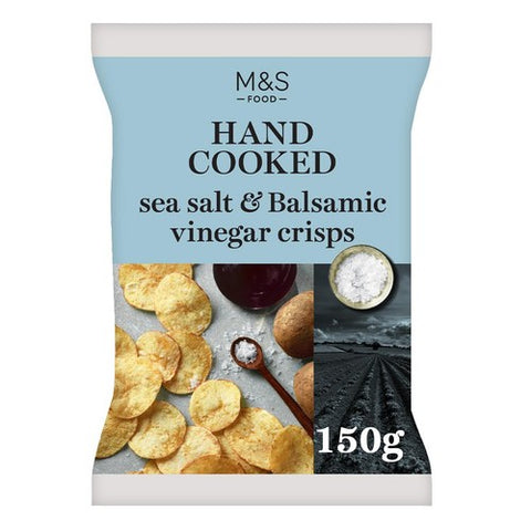 M&S Hand Cooked Sea Salt & Vinegar Crisps 150g (Pack of 3)