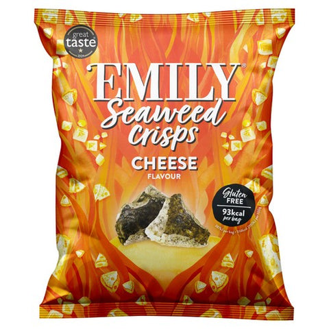 Emily Seaweed Crisps, Vegan Cheese 18g (Pack of 6)