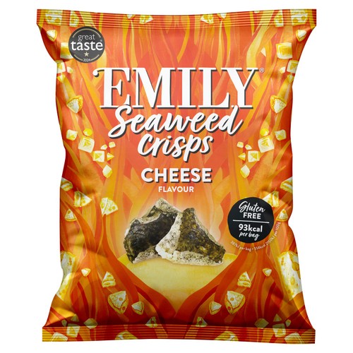 Emily Seaweed Crisps, Vegan Cheese 18g (Pack of 6)