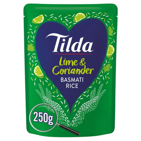 Tilda Microwave Lime & Coriander Basmati Rice 250g (Pack of 2)