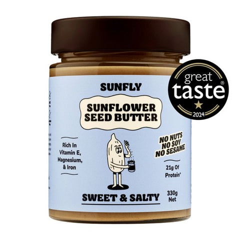 SUNFLY Sunflower Seed Butter, Sweet and Salty Spread 330g (Pack of 2)