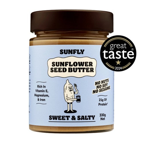 SUNFLY Sunflower Seed Butter, Sweet and Salty Spread 330g (Pack of 2)