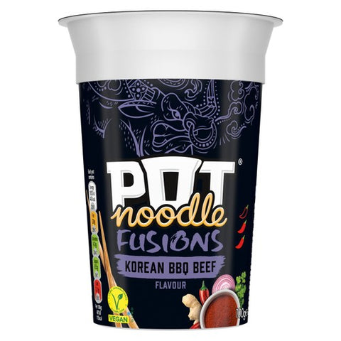Pot Noodle Fusion Korean BBQ Beef 100g (Pack of 3)