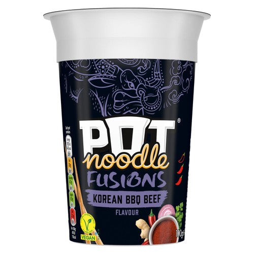 Pot Noodle Fusion Korean BBQ Beef 100g (Pack of 3)