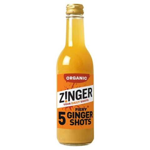 Zinger 5 Organic Fiery Ginger Shots 330ml (Pack of 2)