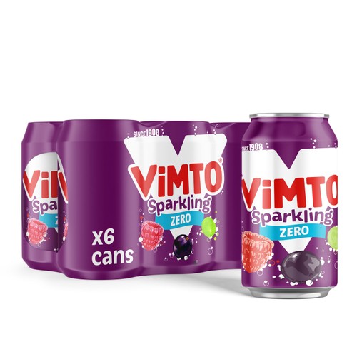 Vimto Fizzy No Added Sugar 6 x 330ml (Pack of 2)