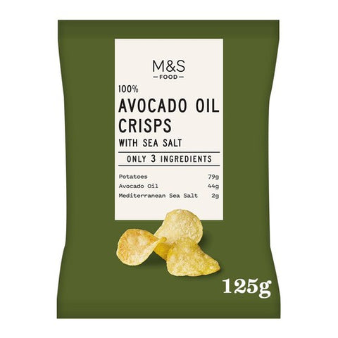 MS Only 3 Ingredient Avocado Oil Crisps With Mediterranean Sea 125g (Pack 3)