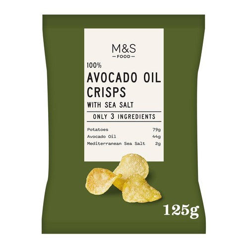 MS Only 3 Ingredient Avocado Oil Crisps With Mediterranean Sea 125g (Pack 3)