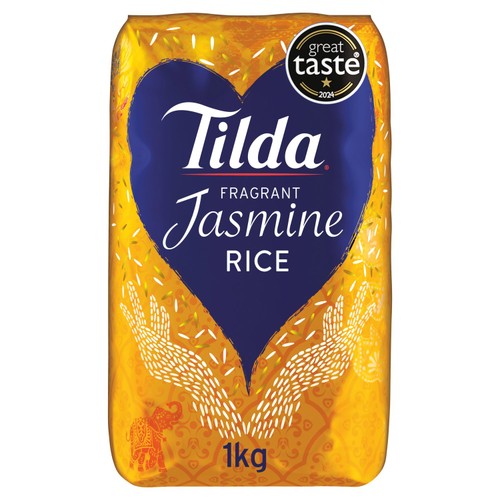 Tilda Fragrant Jasmine Rice 1kg (Pack of 3)