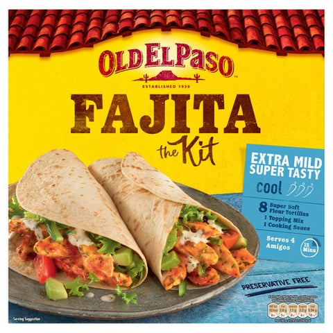 Old El Paso Mexican Extra Mild Super Tasty Fajita Kit 476g (Pack of 2)