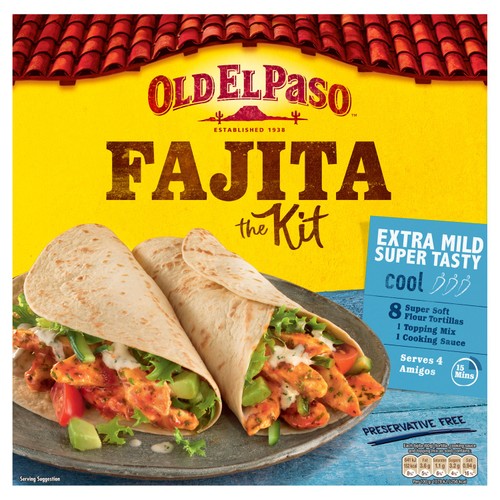 Old El Paso Mexican Extra Mild Super Tasty Fajita Kit 476g (Pack of 2)