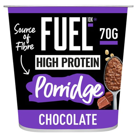 FUEL 10K High Protein Chocolate Porridge Oat Cereal Pot 70g (Pack of 3)