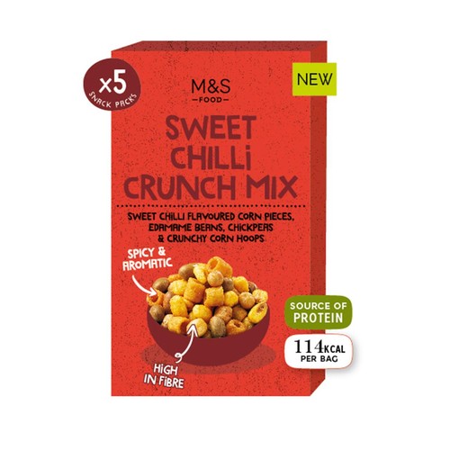 M&S Sweet Chilli Crunch Mix 5 x 25g (Pack of 2)