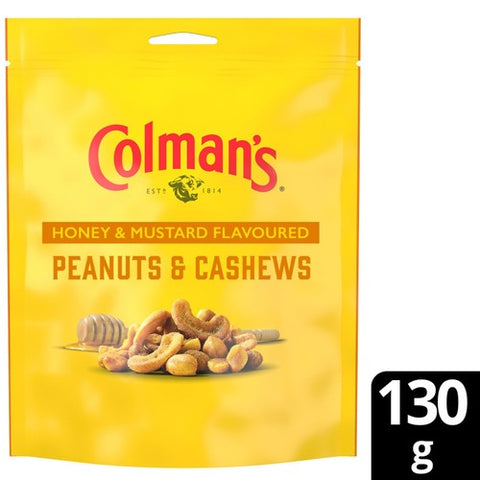 Colmans Honey & Mustard Flavoured Peanuts & Cashews 130g (Pack of 3)