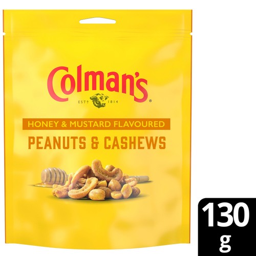 Colmans Honey & Mustard Flavoured Peanuts & Cashews 130g (Pack of 3)