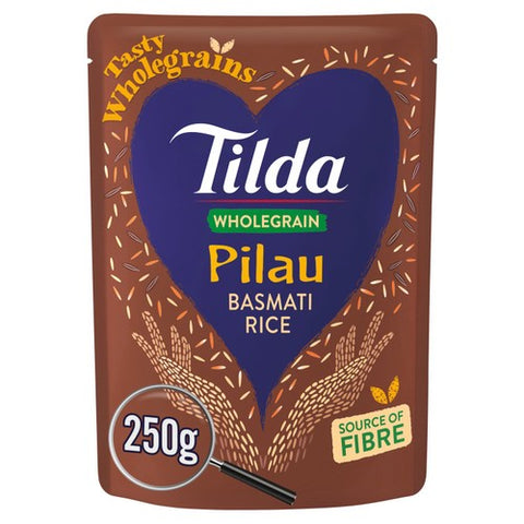 Tilda Microwave Wholegrain Pilau Basmati Rice 250g (Pack of 2)