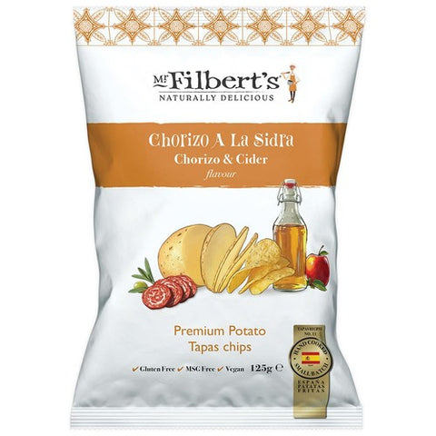 Mr Filbert's Chorizo & Cider Premium Potato Tapas Crisps 125g (Pack of 3)