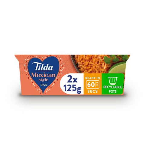 Tilda Pots Mexican Style Long Grain Rice 250g (Pack of 3)