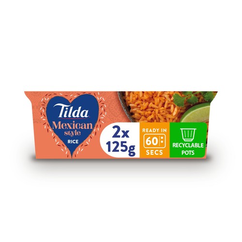 Tilda Pots Mexican Style Long Grain Rice 250g (Pack of 3)