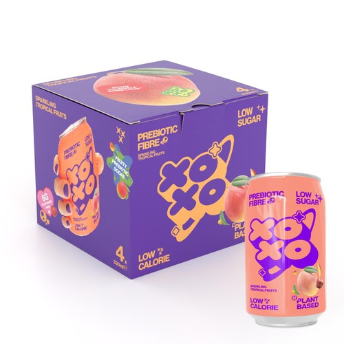 XOXO Sparkling Tropical 4 x 330ml (Pack of 2)