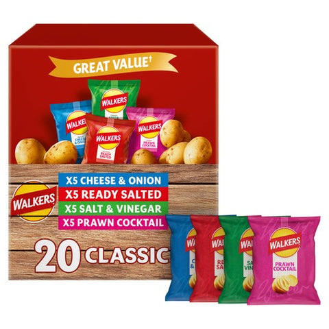Walkers Classic Variety Multipack Crisps 20 x 20g  (Pack of 3)