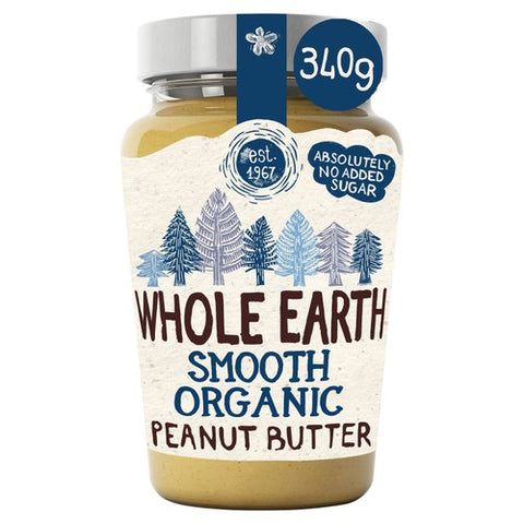 Whole Earth Organic Smooth Peanut Butter 340g (Pack of 2)