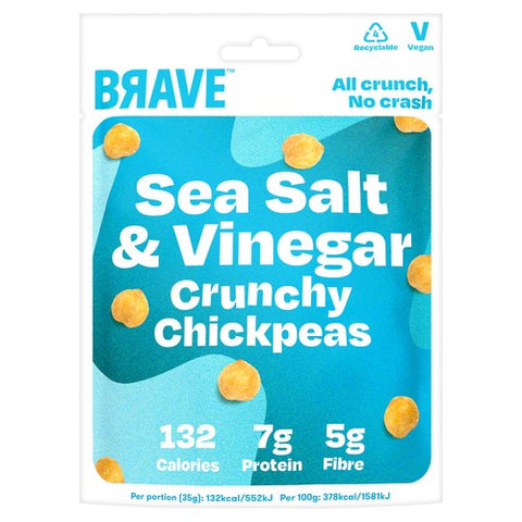 BRAVE Roasted Chickpeas Salt & Vinegar 35g (Pack of 3)