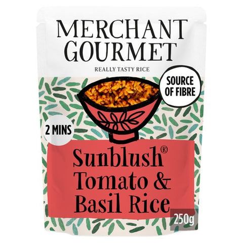 Merchant Gourmet SunBlush Tomato Basil Wholegrain White Rice 250g (Pack 2)