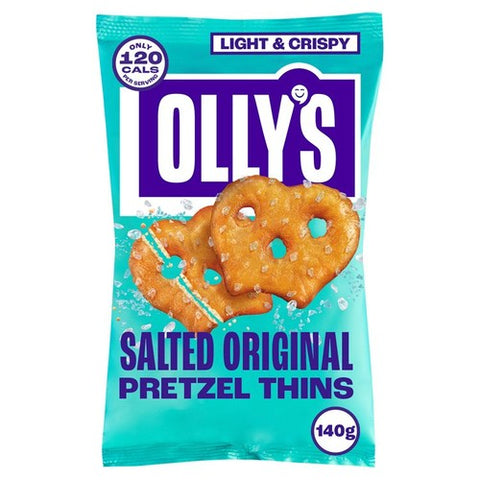 Olly's Pretzel Thins - Original Salted 140g (Pack of 3)