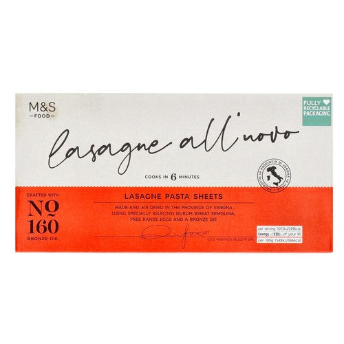 M&S Made in Italy Lasagne Sheets 500g (Pack of 3)