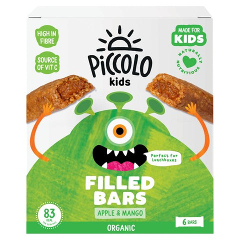 Piccolo Kids Organic Apple and Mango Filled Multigrain Bars 6 x 23g (Pack of 3)