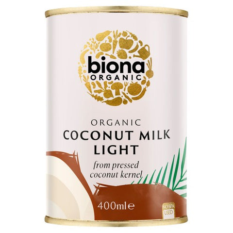 Biona Organic Coconut Milk Light (9% Fat) 400ml (Pack of 3)
