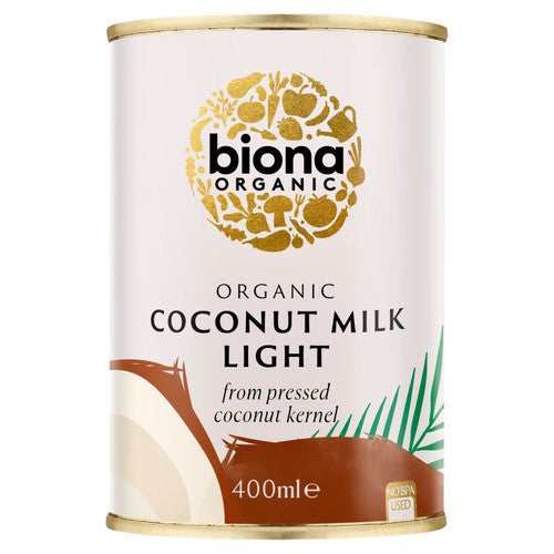 Biona Organic Coconut Milk Light (9% Fat) 400ml (Pack of 3)
