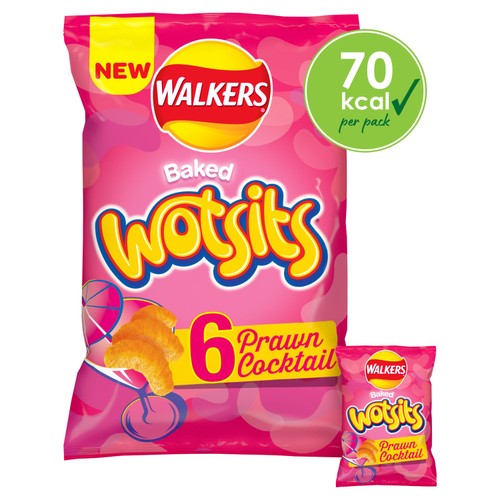Walkers Wotsits Prawn Cocktail Multipack Snacks Crisps 6 x 13.5g (Pack of 6)