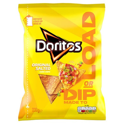Doritos Dip or Load Salted Tortilla Chips Sharing Crisps 230g (Pack of 3)